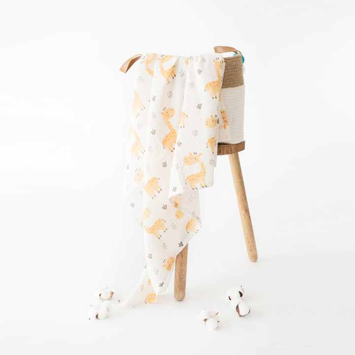Ultra-Soft Giraffe Theme Organic Cotton Baby Swaddle for Newborn | 0-4 Years