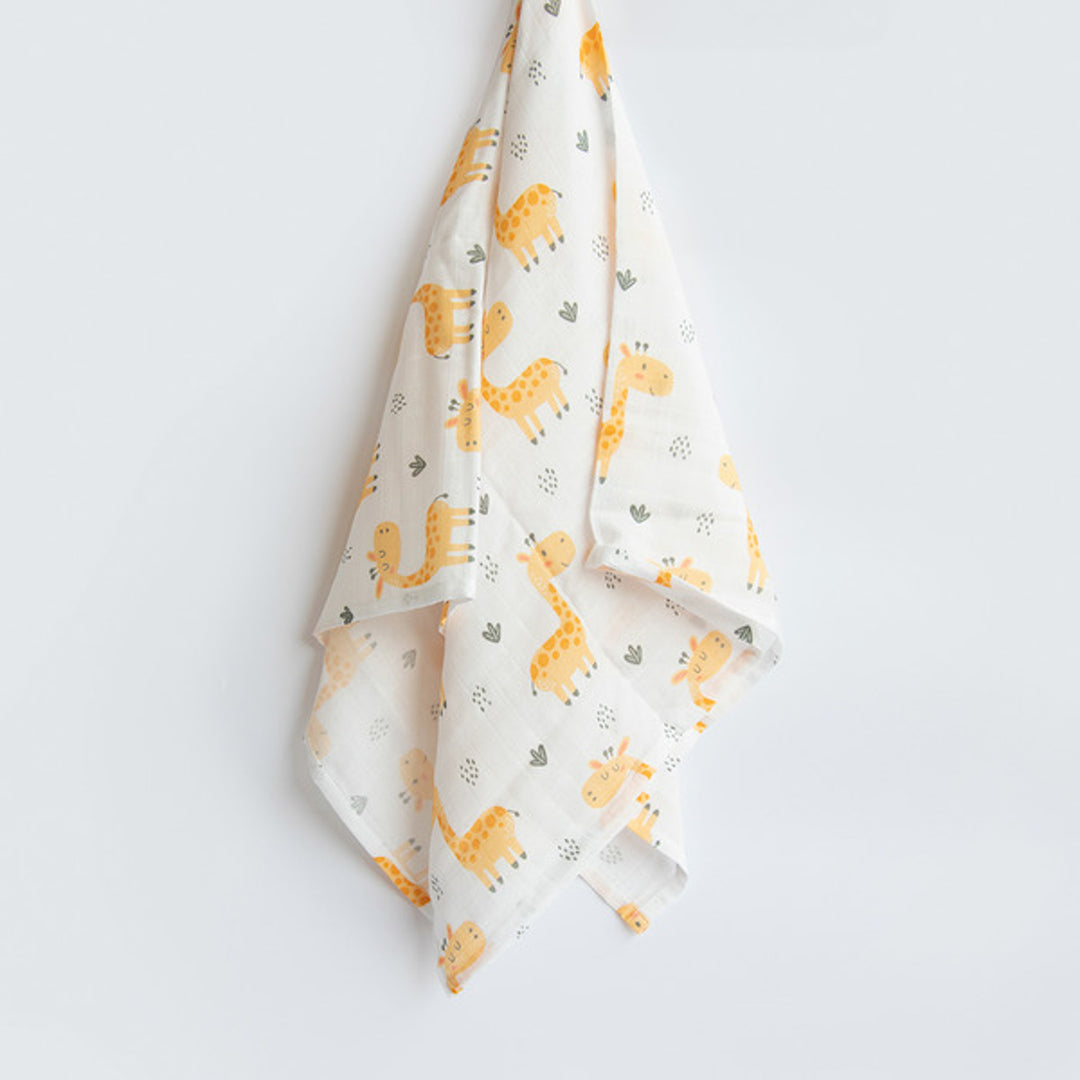 Ultra-Soft Giraffe Theme Organic Cotton Baby Swaddle for Newborn | 0-4 Years