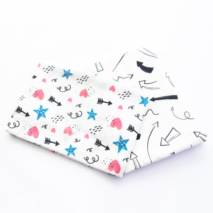 2 Pc | Organic Cotton Doodle Arrows Theme Swaddle Set | 0-4 Years
