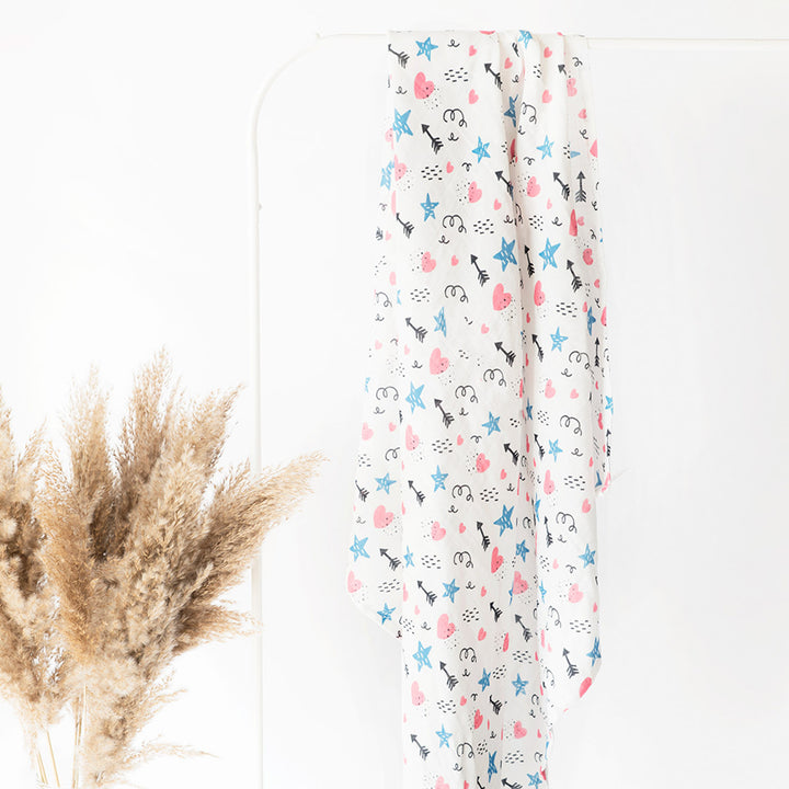 2 Pc | Organic Cotton Doodle Arrows Theme Swaddle Set | 0-4 Years