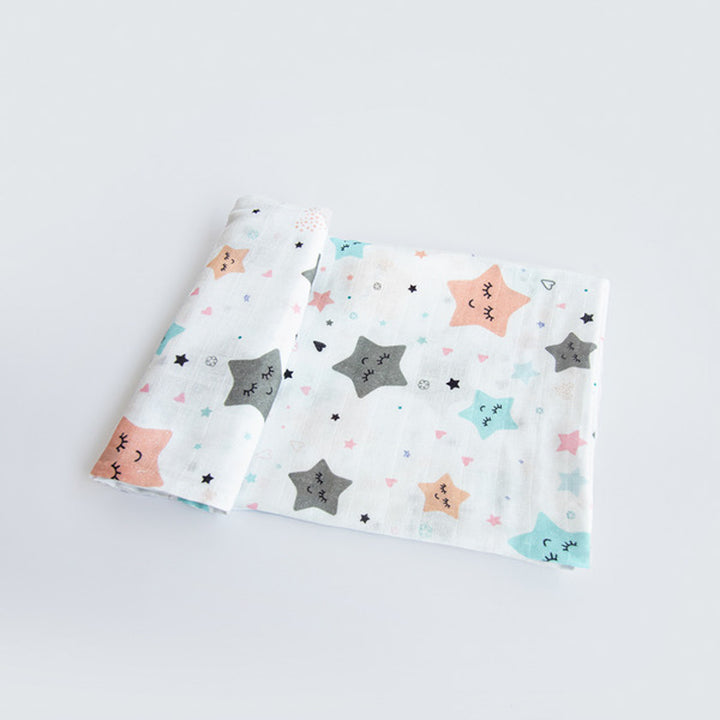 Ultra-Soft Stars Theme Muslin Baby Swaddle | 0-4 Years
