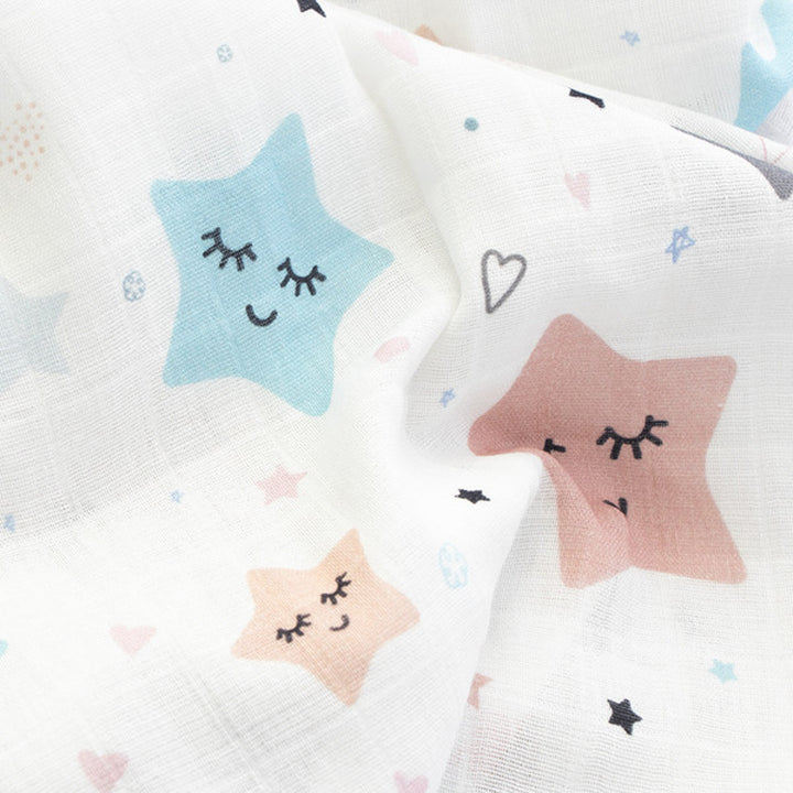 Ultra-Soft Stars Theme Muslin Baby Swaddle | 0-4 Years