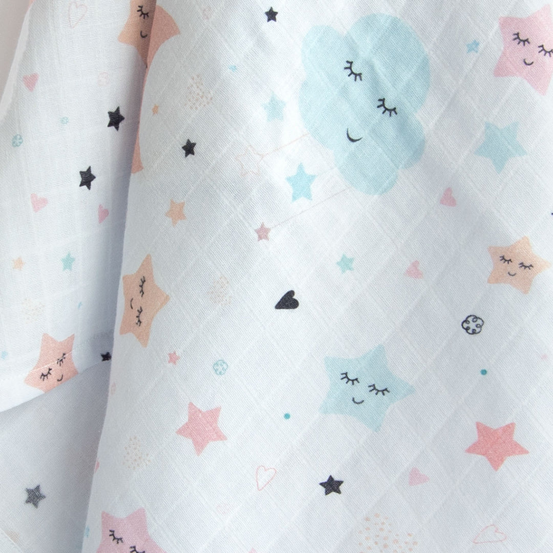 Breathable Sky Theme Organic Cotton Swaddle for Kids | 0-4 Years