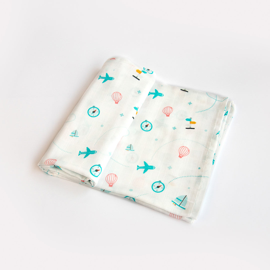Lightweight Lil Travellers Theme Muslin Swaddle | 0-4 Years
