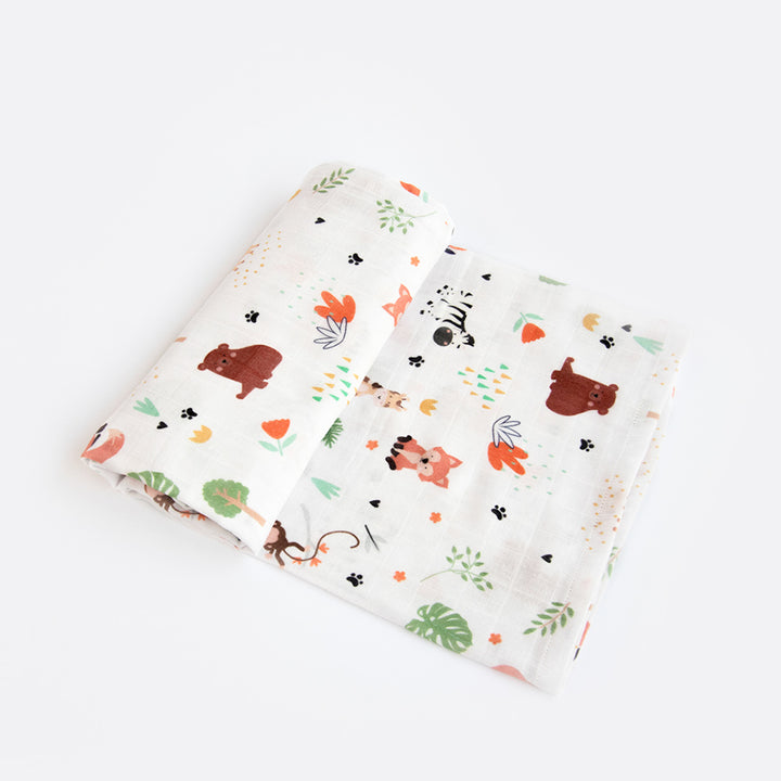 Soft Baby Animals Cotton Muslin Swaddle for Kids | 0-4 Years