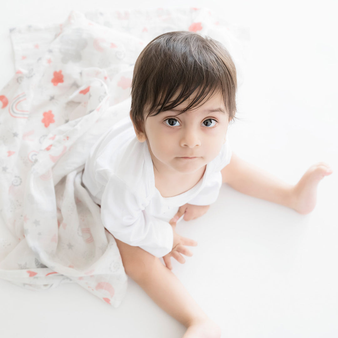 2 Pc | Organic Cotton Magical Rainbows & Crowns Swaddle Set | 0-4 Years