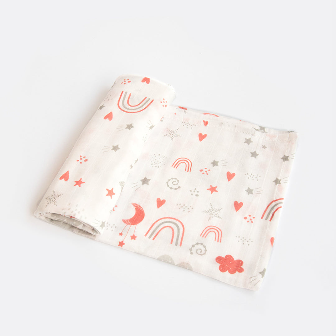 2 Pc | Organic Cotton Magical Rainbows & Crowns Swaddle Set | 0-4 Years