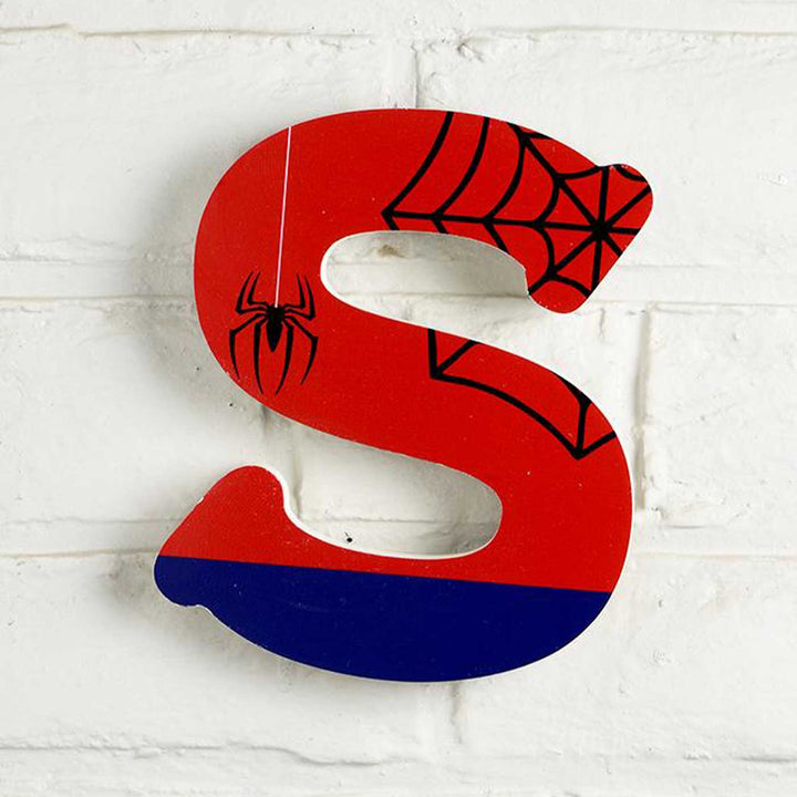 Handmade Spiderman Theme MDF Wood 3D Wall Letter For Kids - S