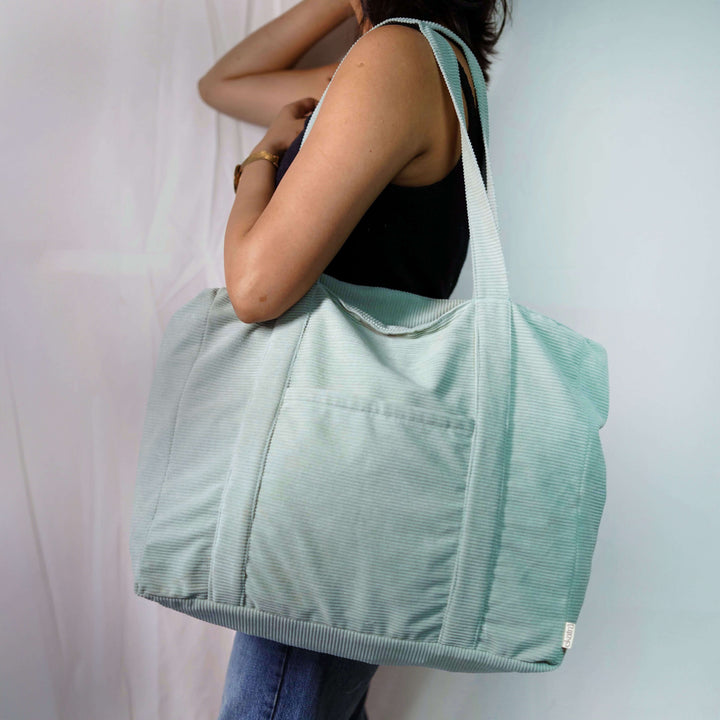 Handmade Minimalist Corduroy Shoppers Tote Bag