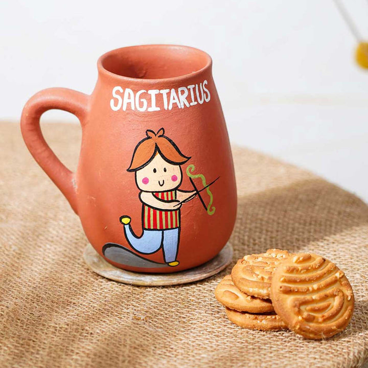 Personalized Hand-painted Sagittarius Zodiac Sign Terracotta Mug