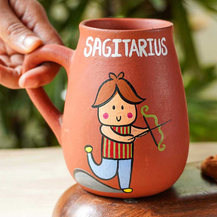 Personalized Hand-painted Sagittarius Zodiac Sign Terracotta Mug