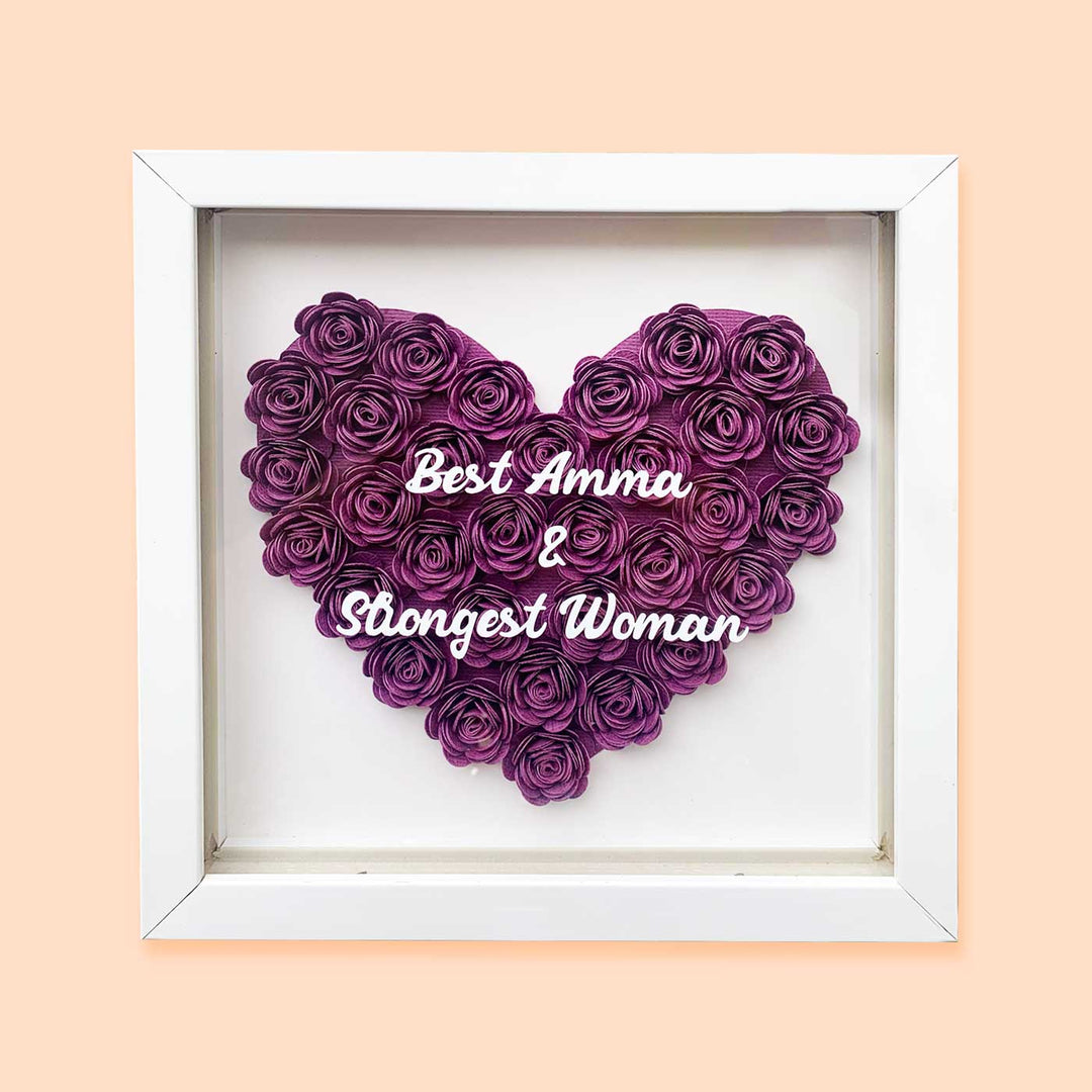 Personalized Rose 3D Frame for Couples Wedding Gift