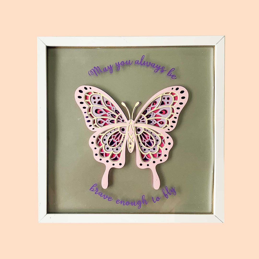 Personalized Cardstock Butterfly 3D Box Frame