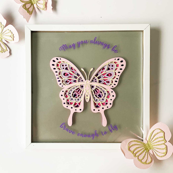 Personalized Cardstock Butterfly 3D Box Frame