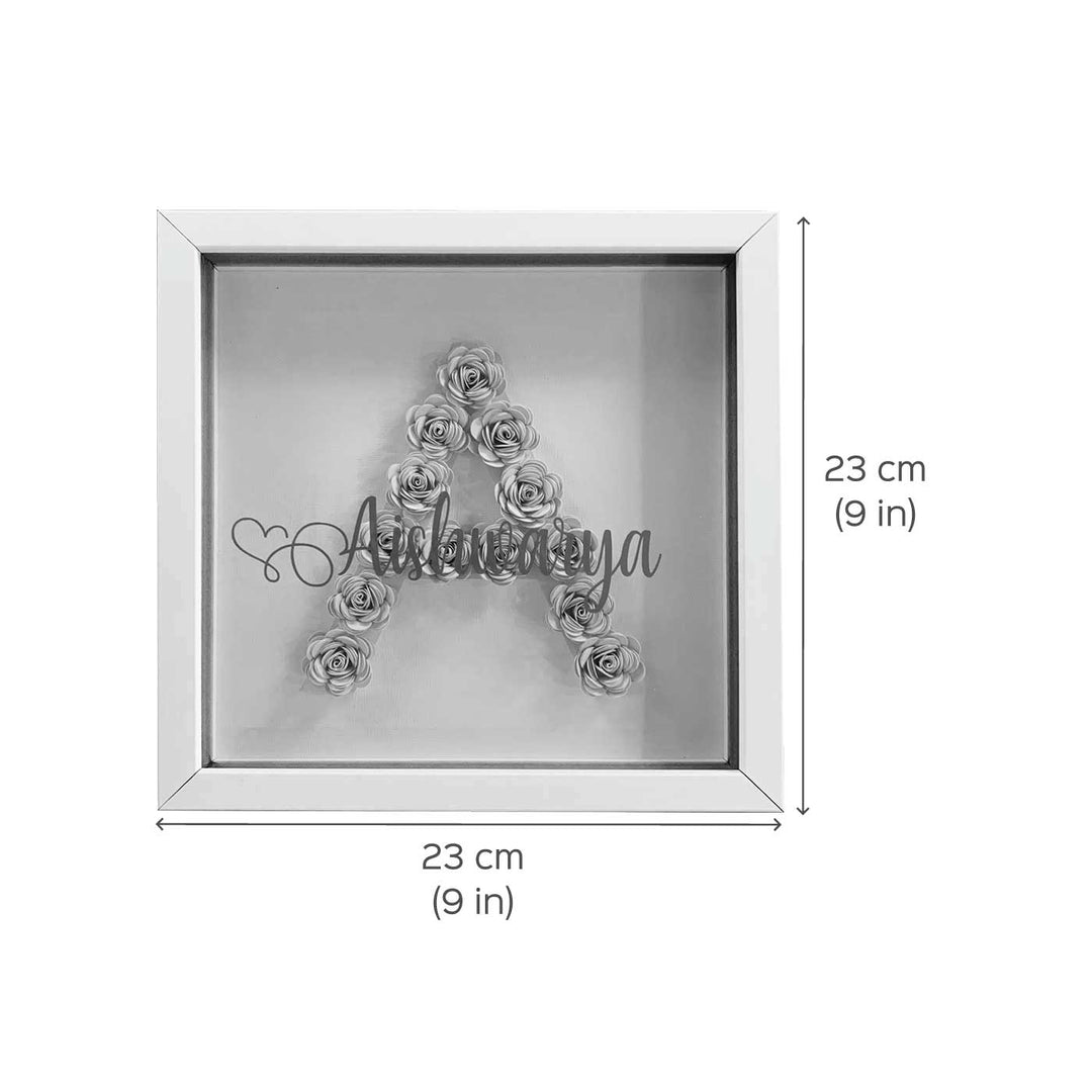 Personalized Rose Monogram 3D Nameplate Frame