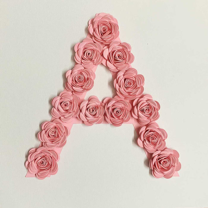 Personalized Rose Monogram 3D Nameplate Frame