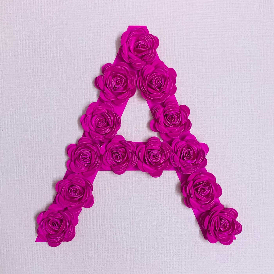 Personalized Rose Monogram 3D Nameplate Frame