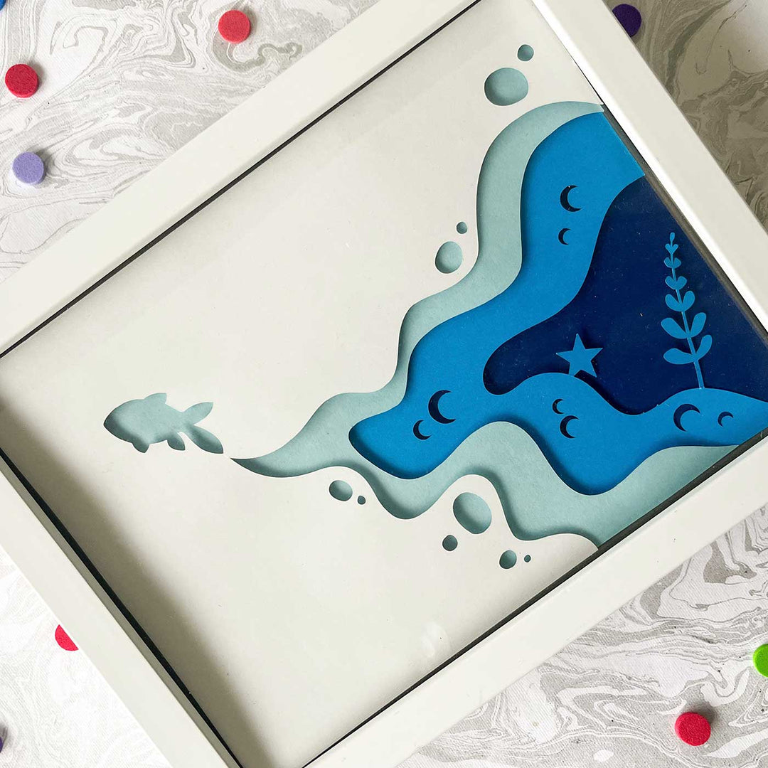Cardstock ''Under the Ocean'' Layered Box Frame