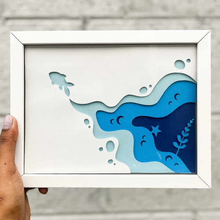 Cardstock ''Under the Ocean'' Layered Box Frame
