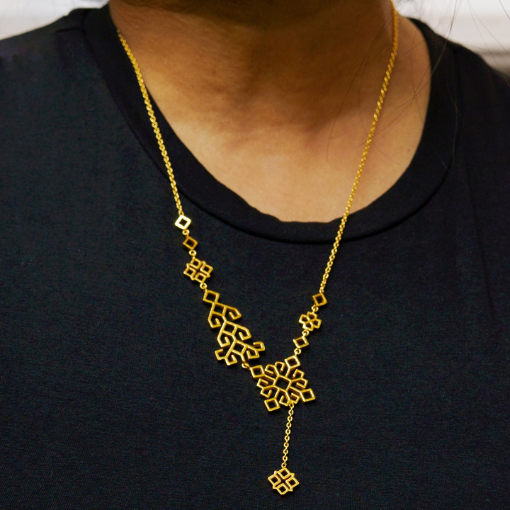 Handmade Samara 22k Gold Plated Silver Necklace