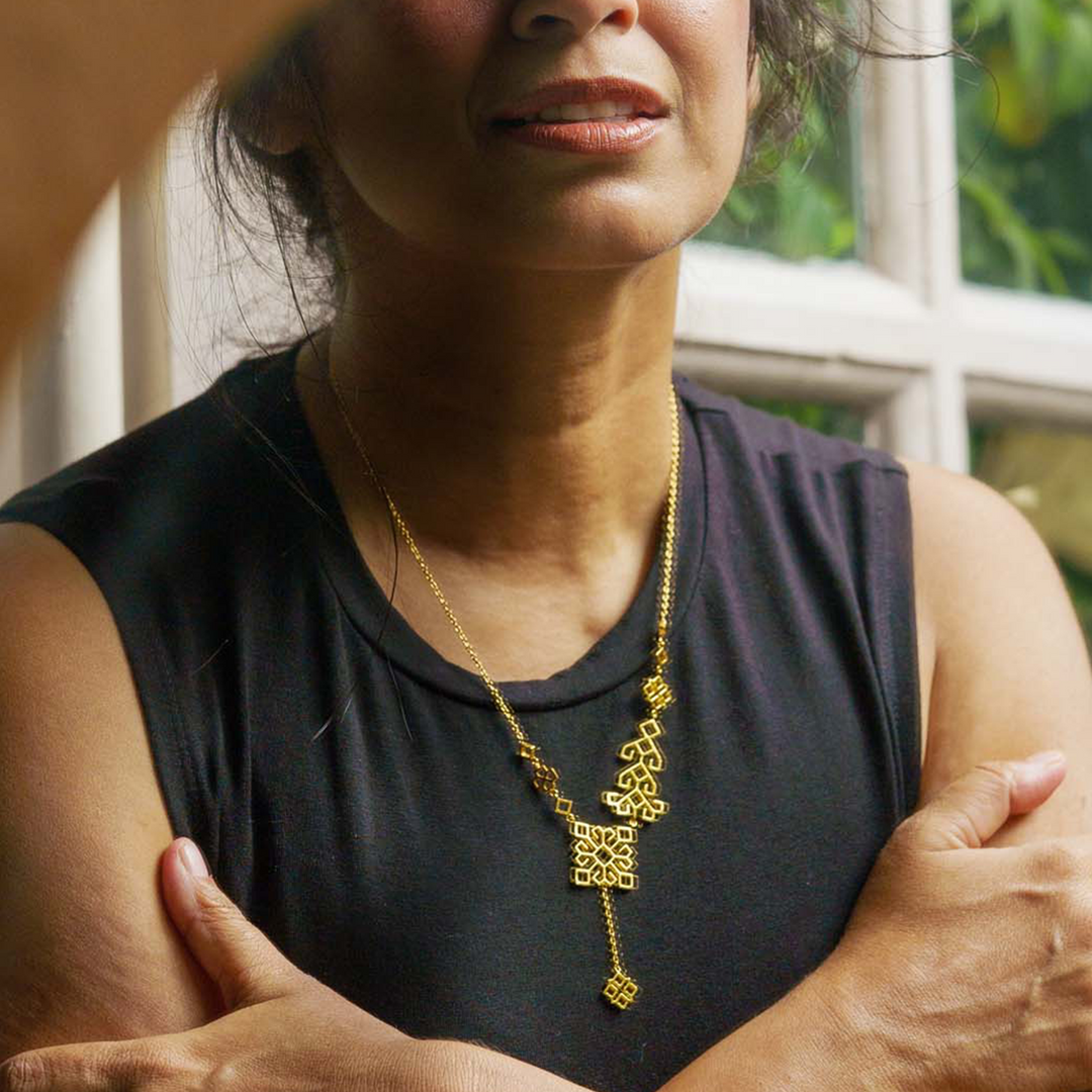 Handmade Samara 22k Gold Plated Silver Necklace