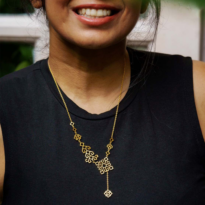 Handmade Samara 22k Gold Plated Silver Necklace