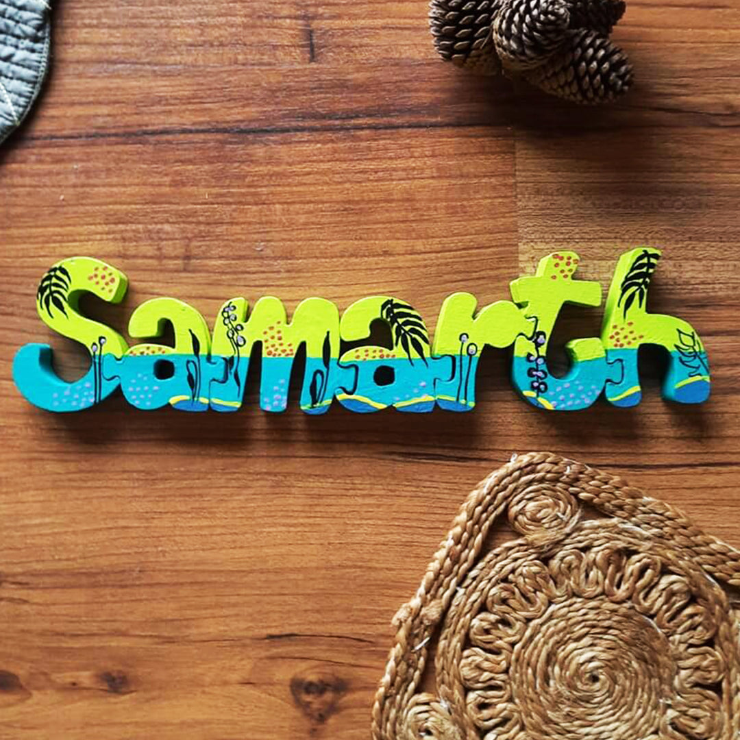 Hand Painted Wooden Jigsaw Name Blocks