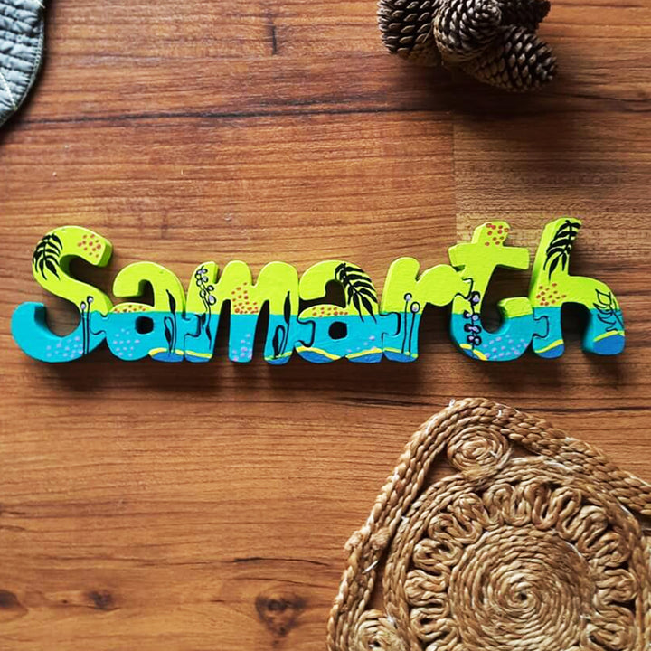 Hand Painted Wooden Jigsaw Name Blocks