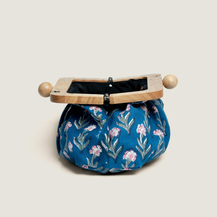 Sanjh Hand Block Printed Dome Clutch