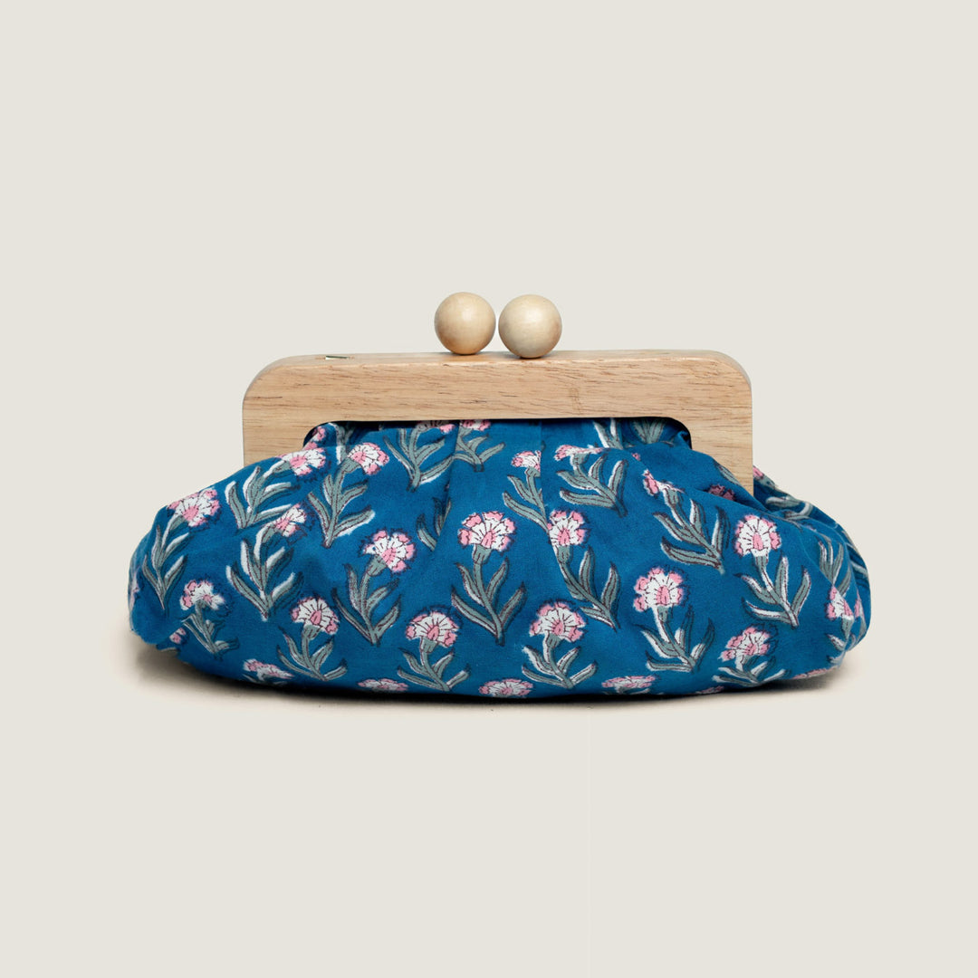 Sanjh Hand Block Printed Dome Clutch