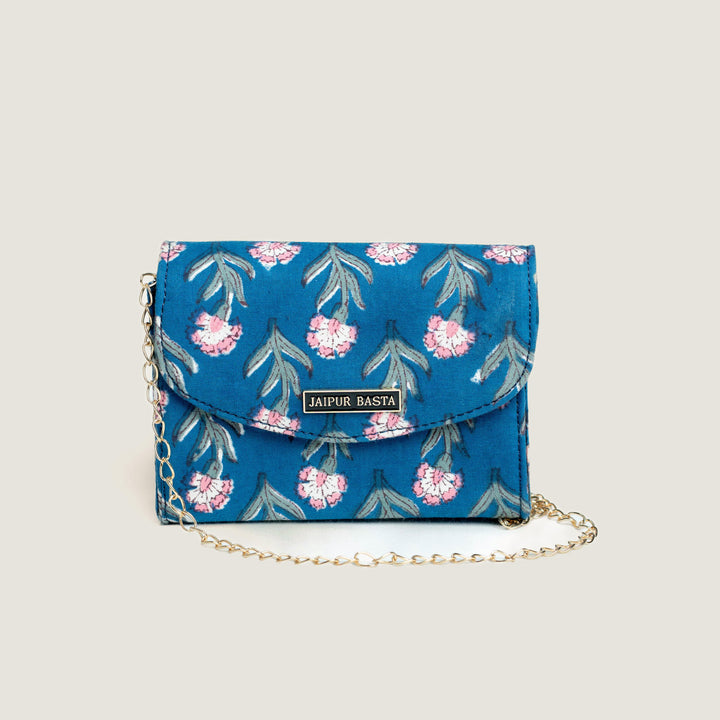 Sanjh Hand Block Printed Monaco Mini Sling Bag