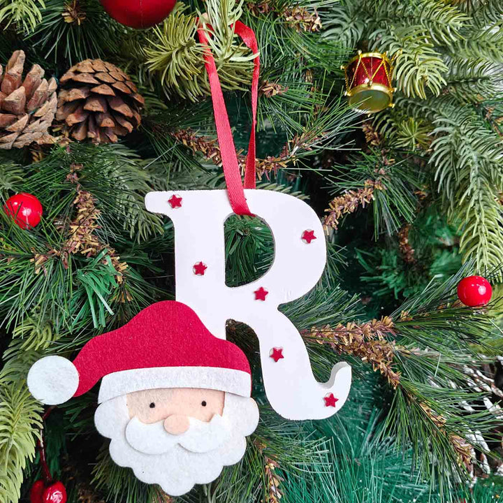 Handmade Santa Monogram Charm Ornament