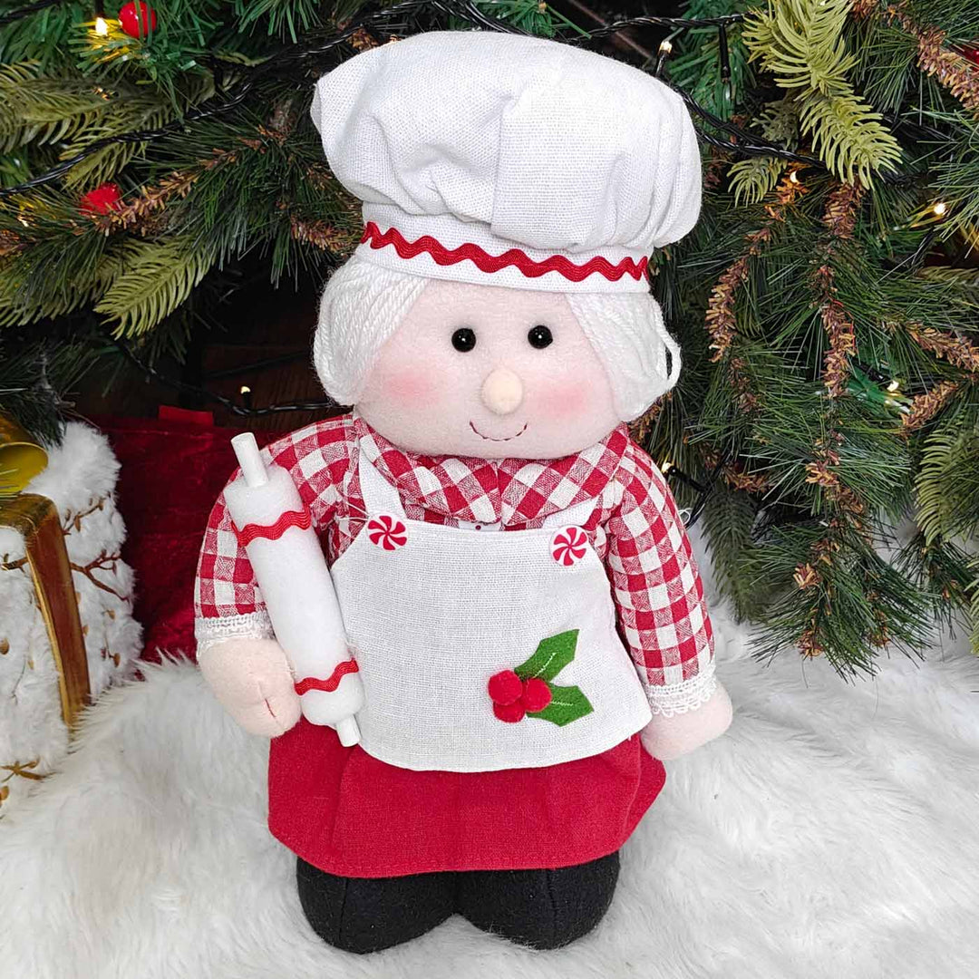 Mrs Claus The Baker Plush Figurine With Extendable Legs