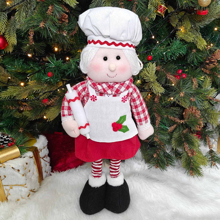 Mrs Claus The Baker Plush Figurine With Extendable Legs
