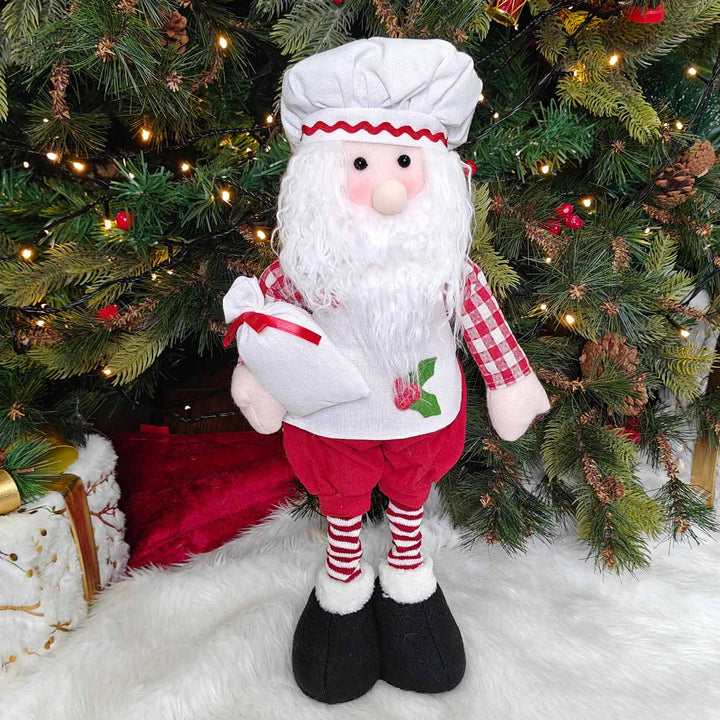 Santa The Baker Plush Figurine With Extendable Legs