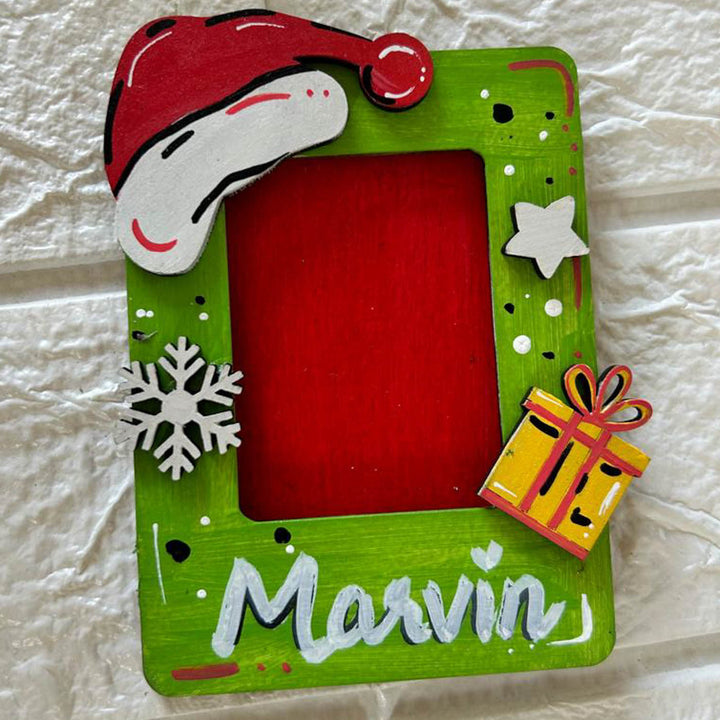 Personalized Hand-Painted Christmas Theme MDF Wood Fridge Magnet