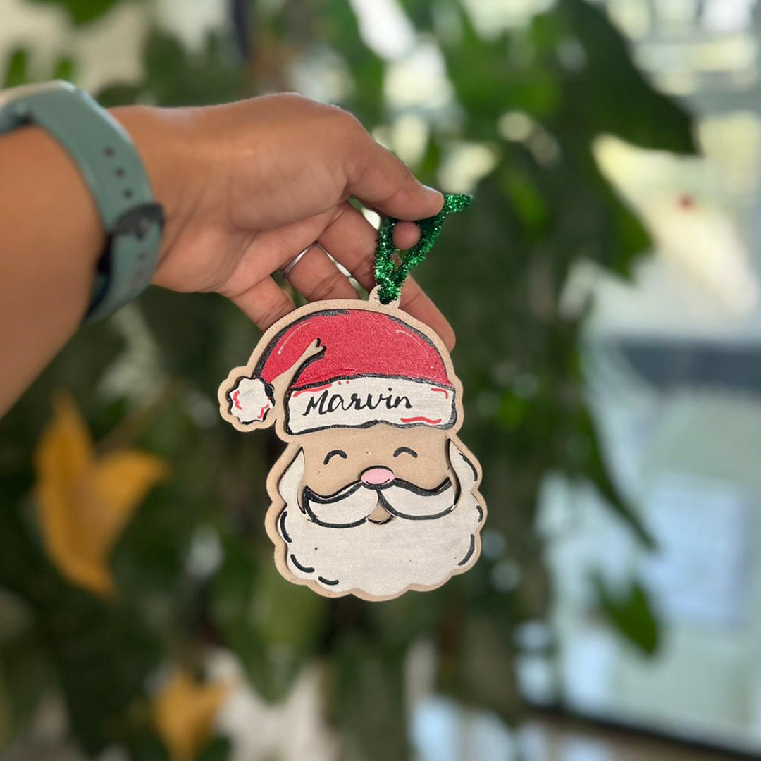 Personalized Hand-Painted Santa Wooden Ornament For Christmas Decoration