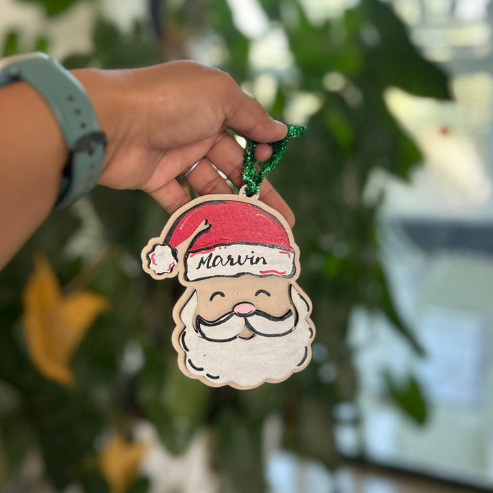 Personalized Hand-Painted Santa Wooden Ornament For Christmas Decoration