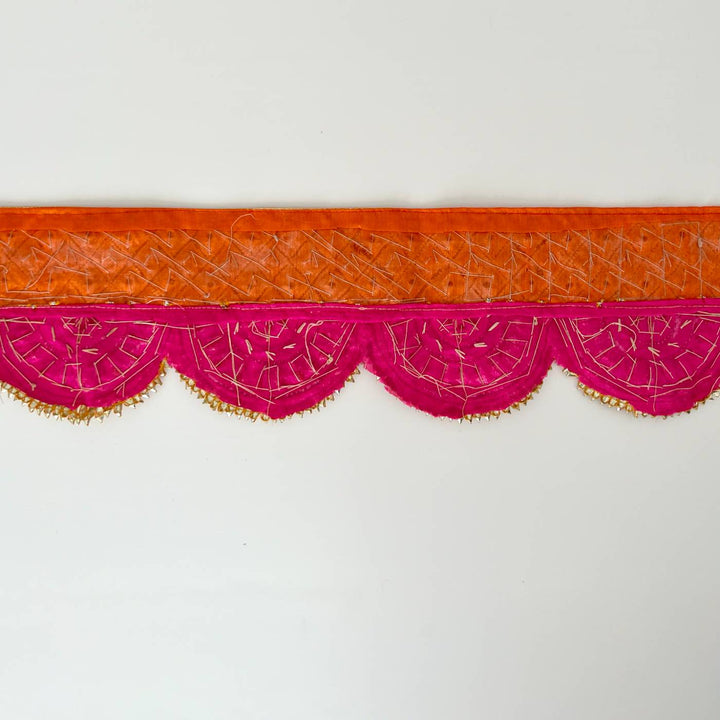 Handmade Gota Patti Orange & Red Round Toran