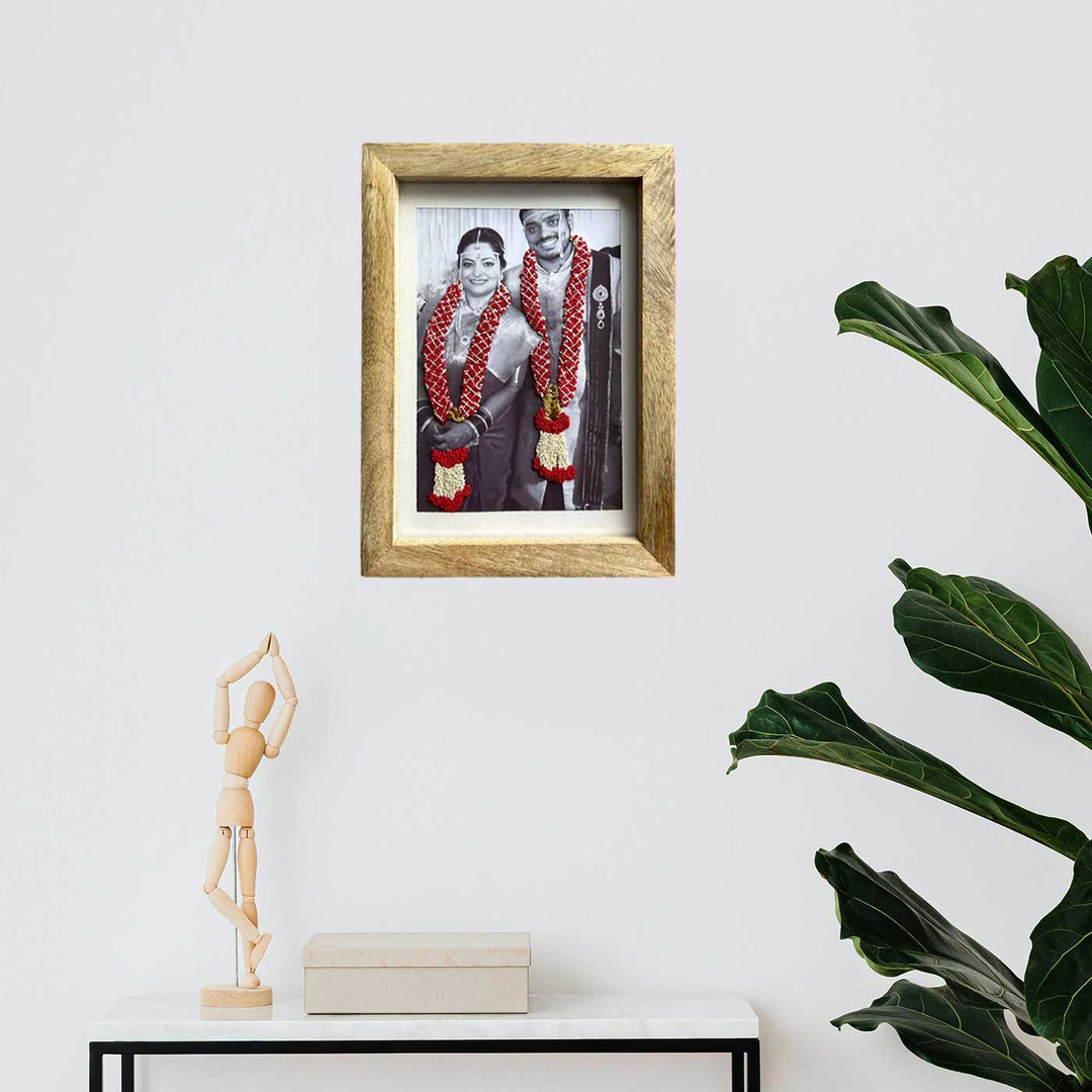 Garland Style Hand Embroidered Photo With Wooden Frame