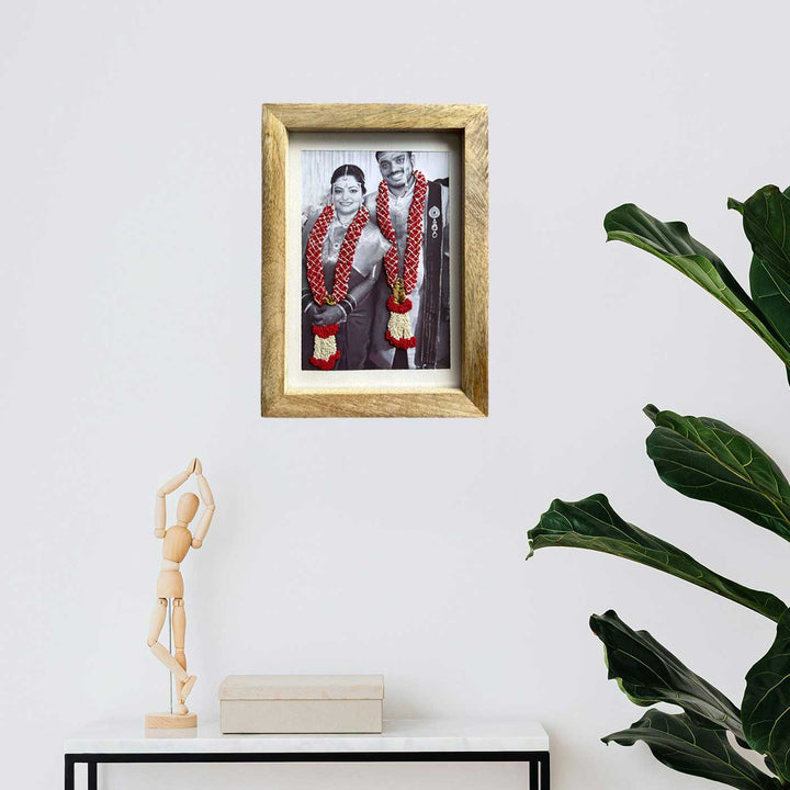 Garland Style Hand Embroidered Photo With Wooden Frame