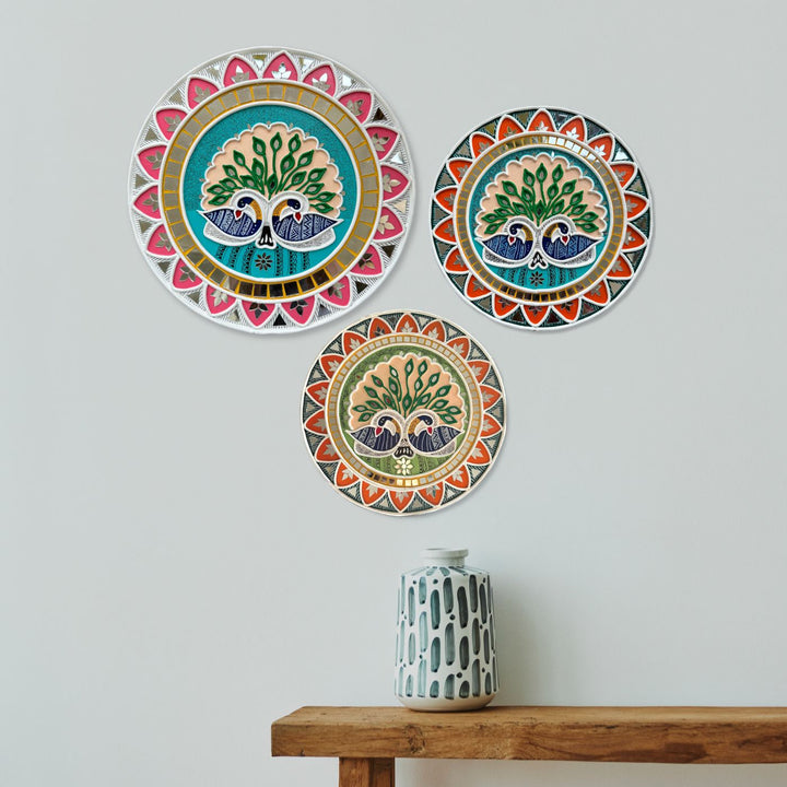 Peacock Lippan Art Wall Plate