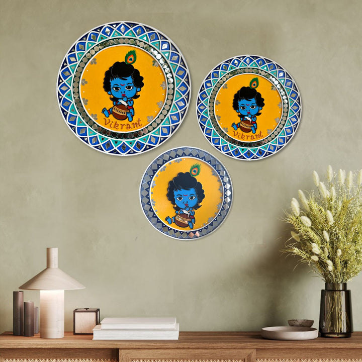 Bal Radha Krishna Lippan Art Wall Plate