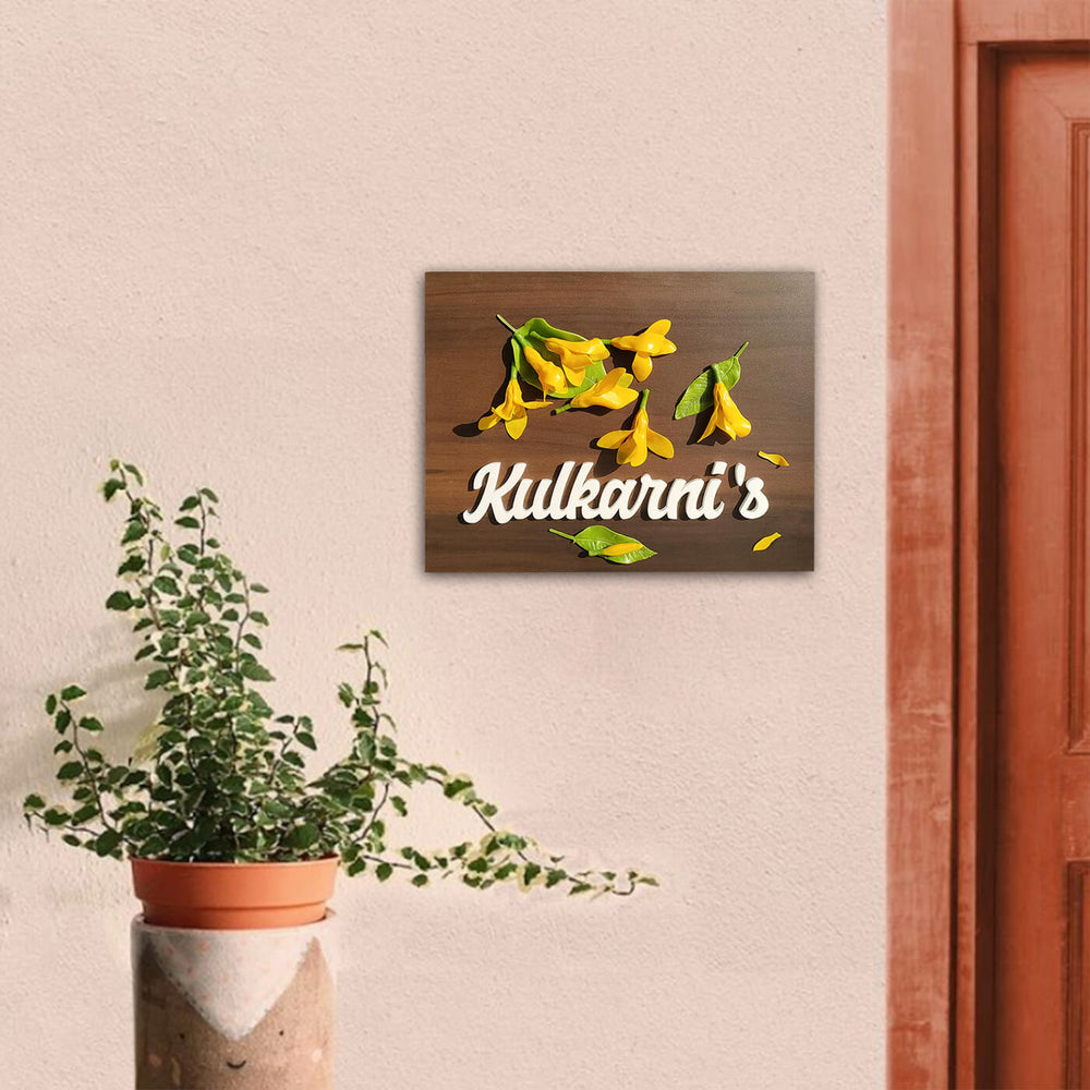 Handcrafted Personalized Sonchafa Wooden Square Nameplate - Zwende