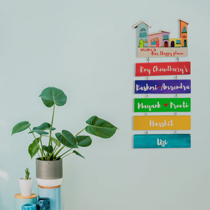 Handpainted Wooden Hanging House Nameplate