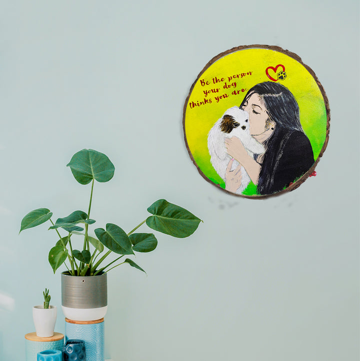 Hand Painted Personalized Caricature Plaque With Pets
