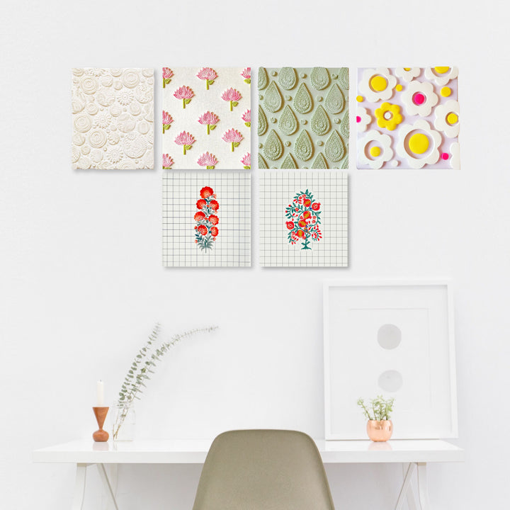 Textured Clay & Canvas Wall Décor