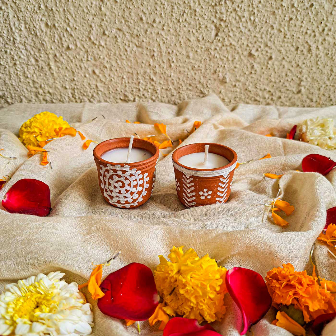 Set of 8 | Handmade Scented Candle With Mitti Kulhad