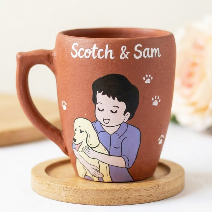 Photo Personalized Hand-Painted Pet Brother Design Terracotta Mug