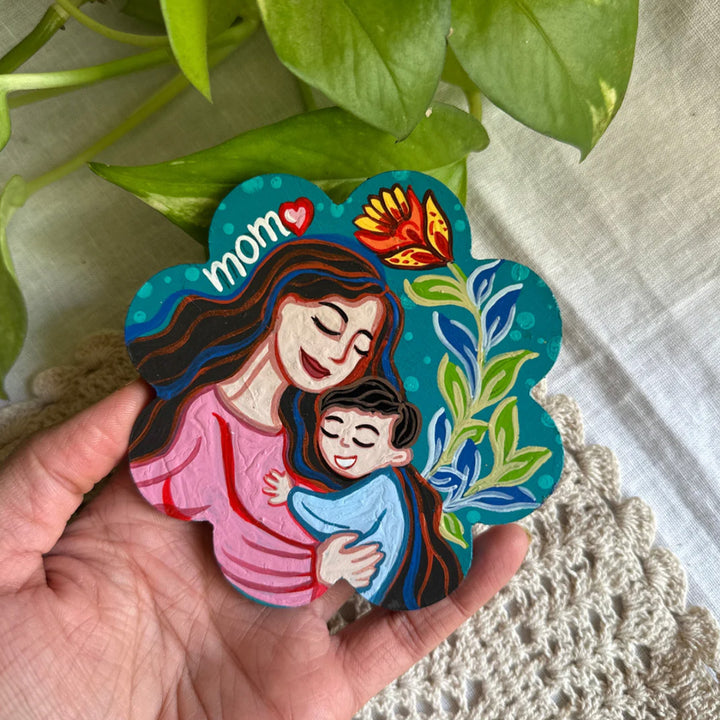 Hand-Painted Mum's Hug MDF Wood Fridge Magnet